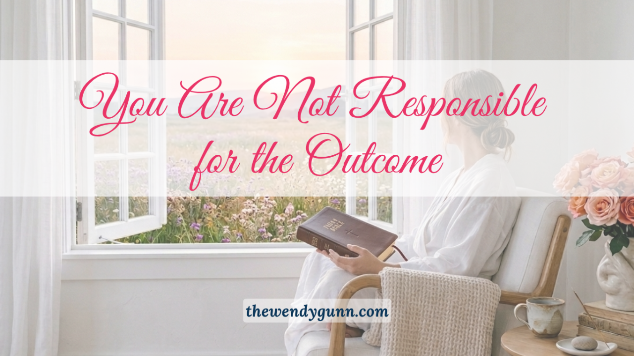 Christian woman releasing pressure and trusting God instead of controlling outcomes.