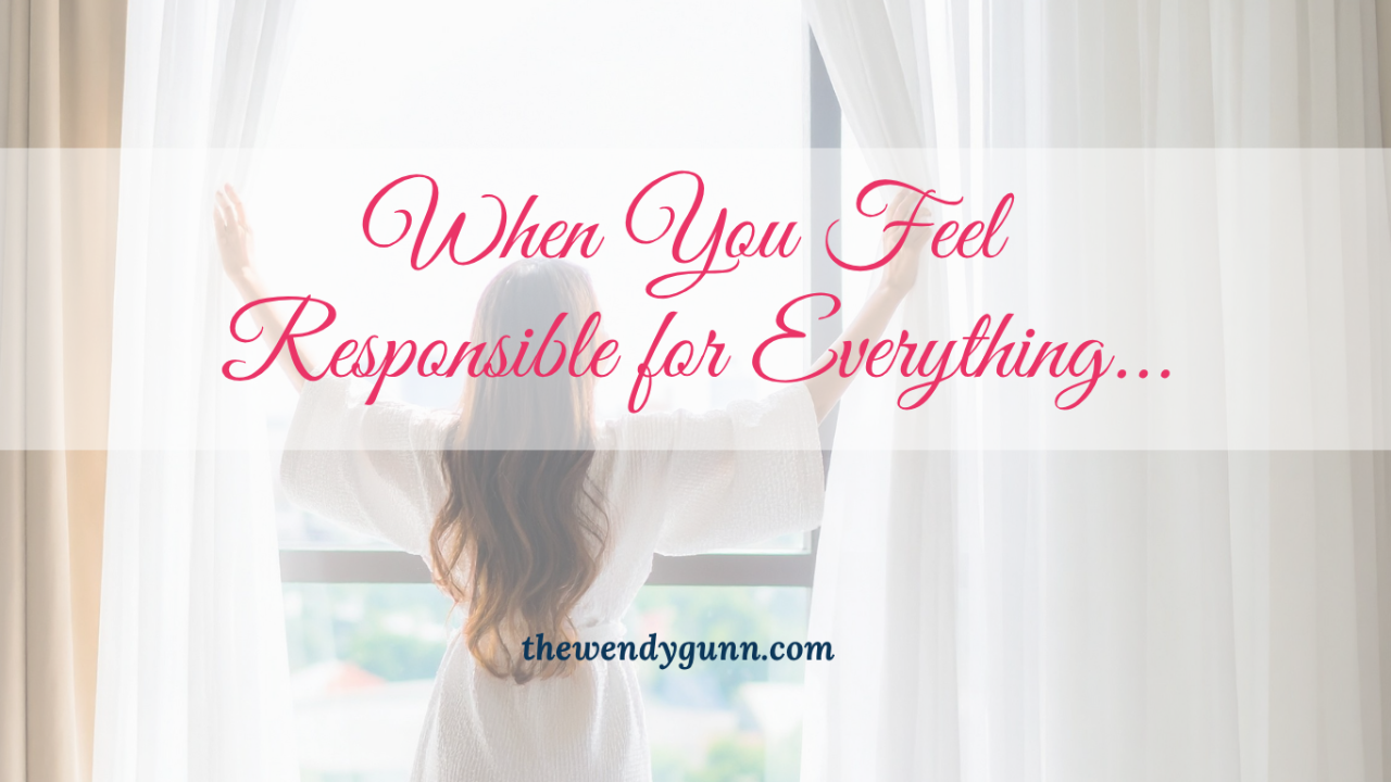 Christian woman arms raised at the curtains, symbolizing letting go of control and trusting God with outcomes.
