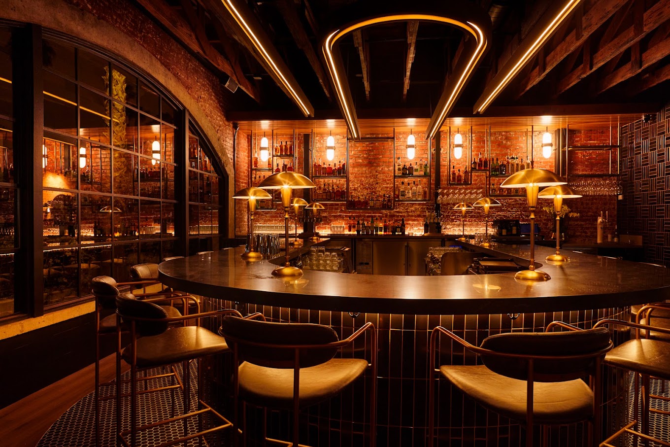 Glamourous bar setting at Rare Society Santa Barbara