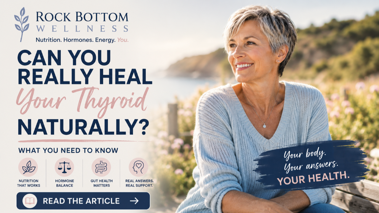 Woman learning how to support thyroid health naturally through nutrition and lifestyle.