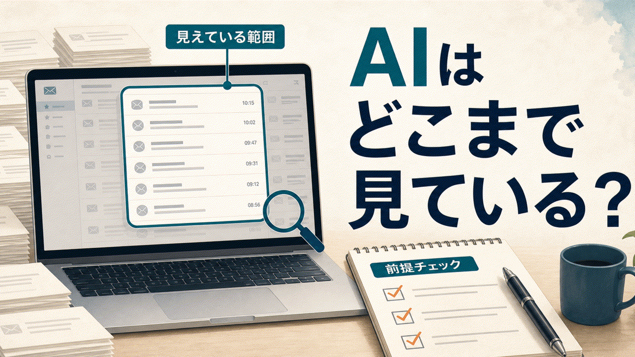 メールボックスとAIの参照範囲を表すアイキャッチ画像