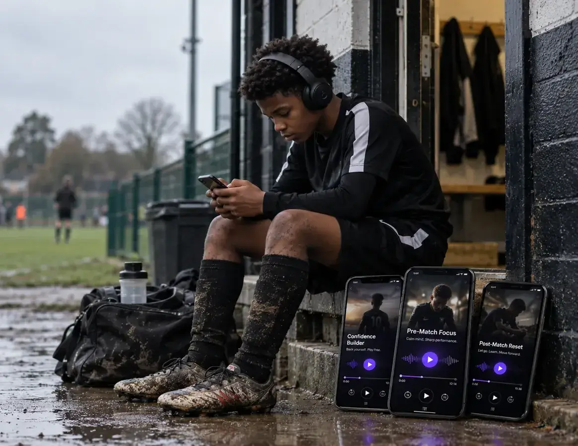 Player using a Player Mindset Program guided audio