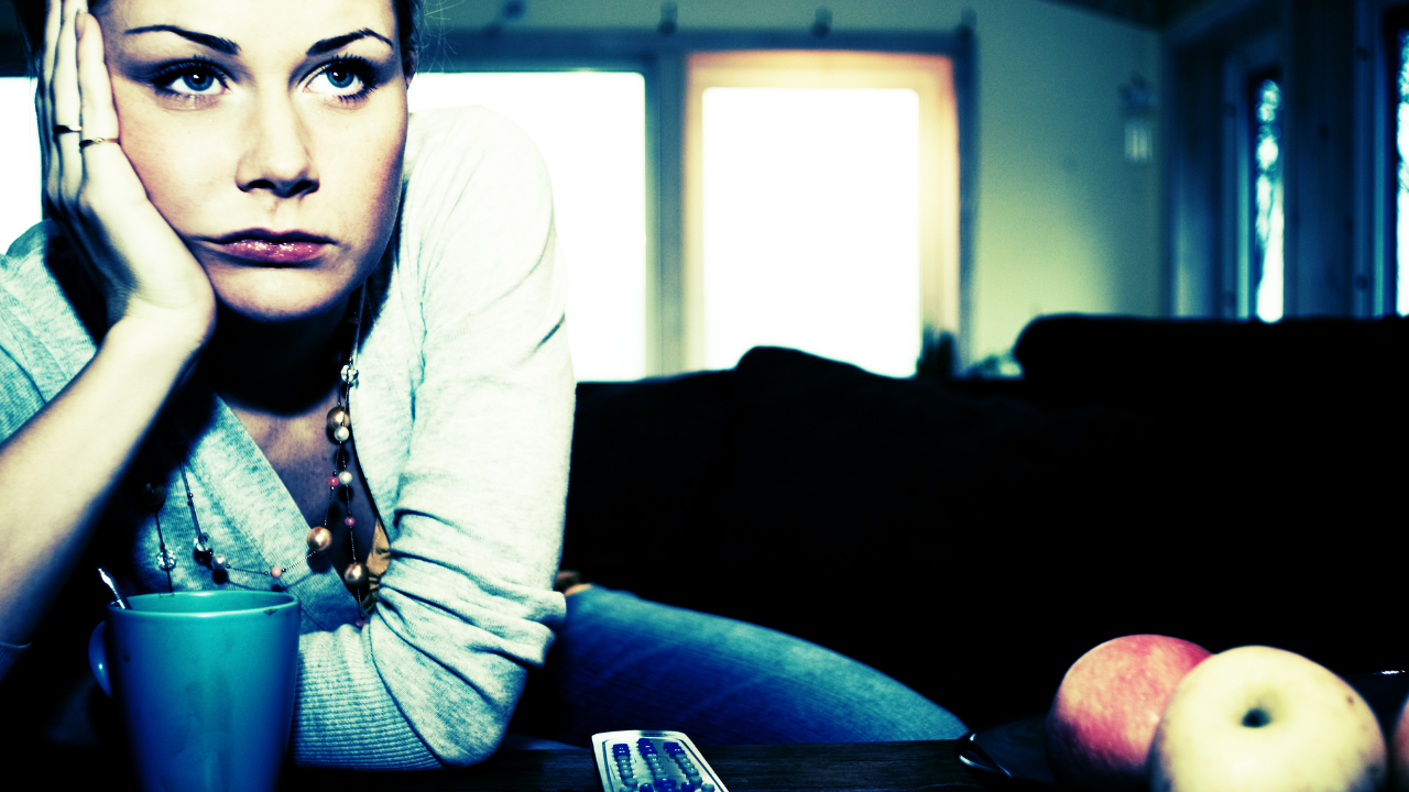 Bored woman looking into the sistance