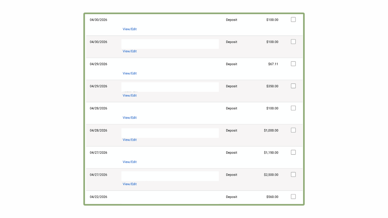 Direct deposit April 2026 brand income