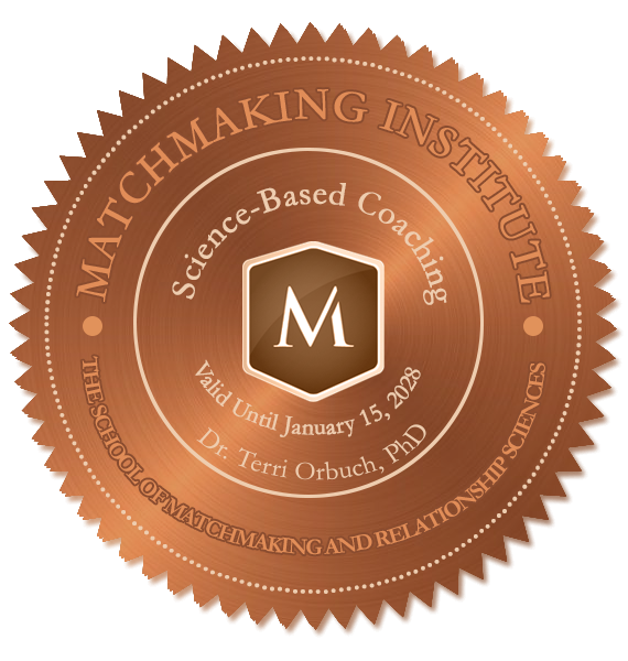 Matchmaking Institute Science-Based Coaching certification seal