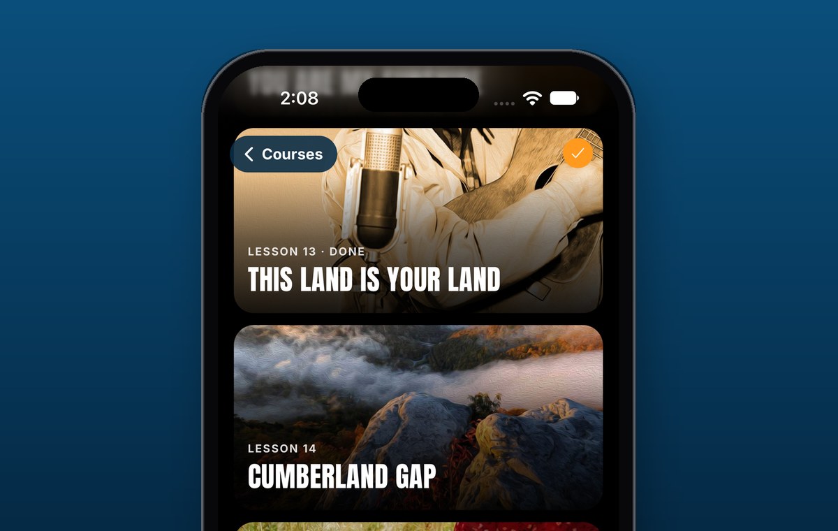 Banjo lessons in the Banjo Mountain app