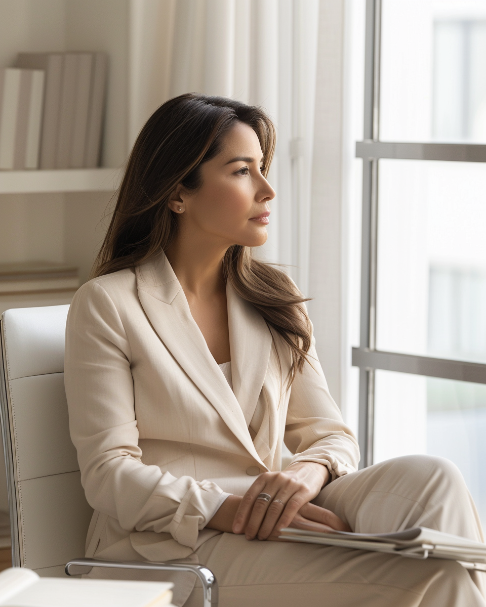 Mujer reflexionando sobre una decisión importante