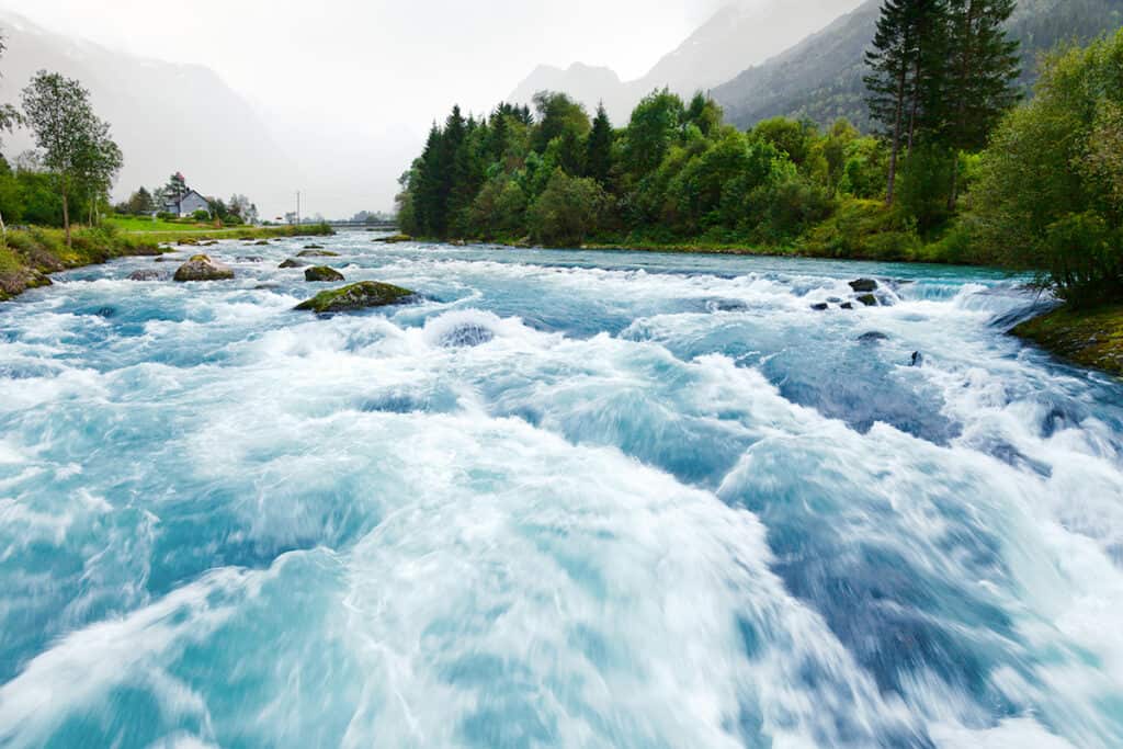 Fast-flowing river