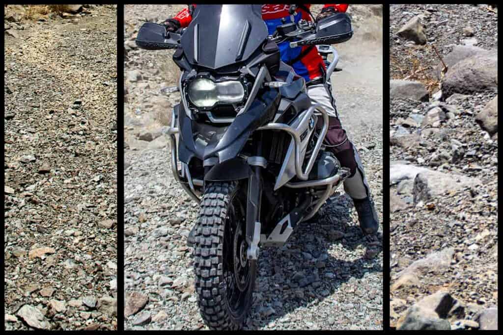 BMW R1200GS on a gravel road