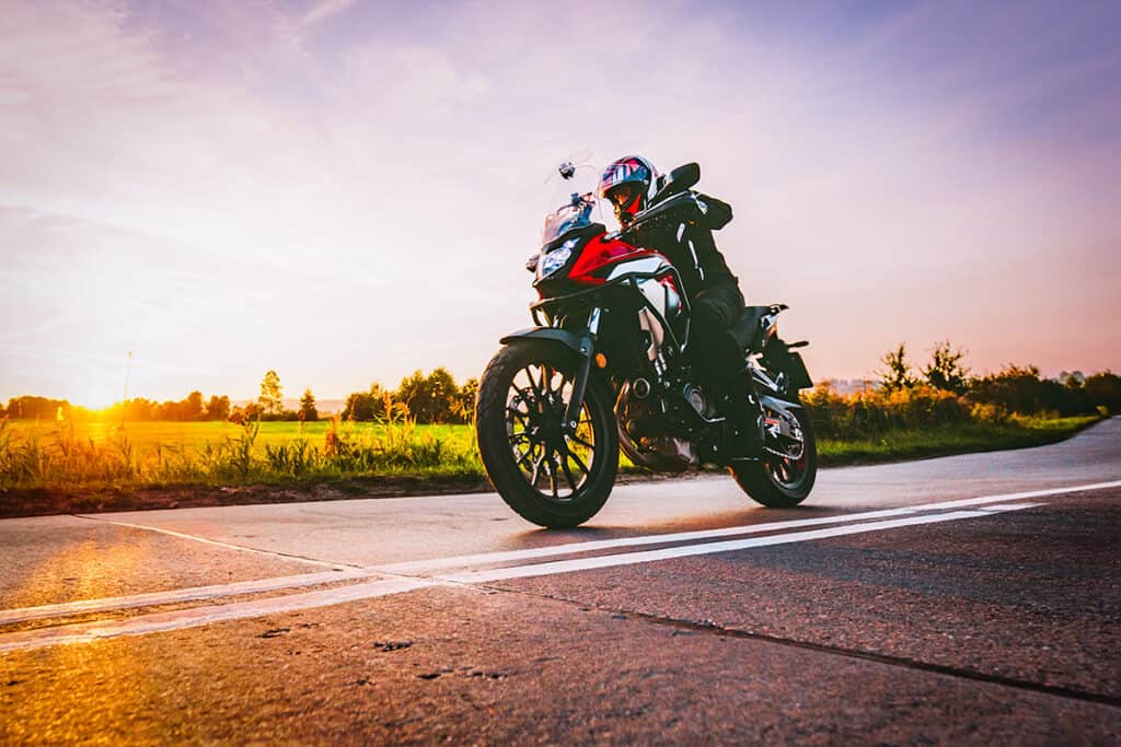 Motorcycle riding on asphalt