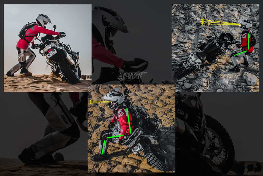 Multiple techniques for lifting a fallen motorcycle