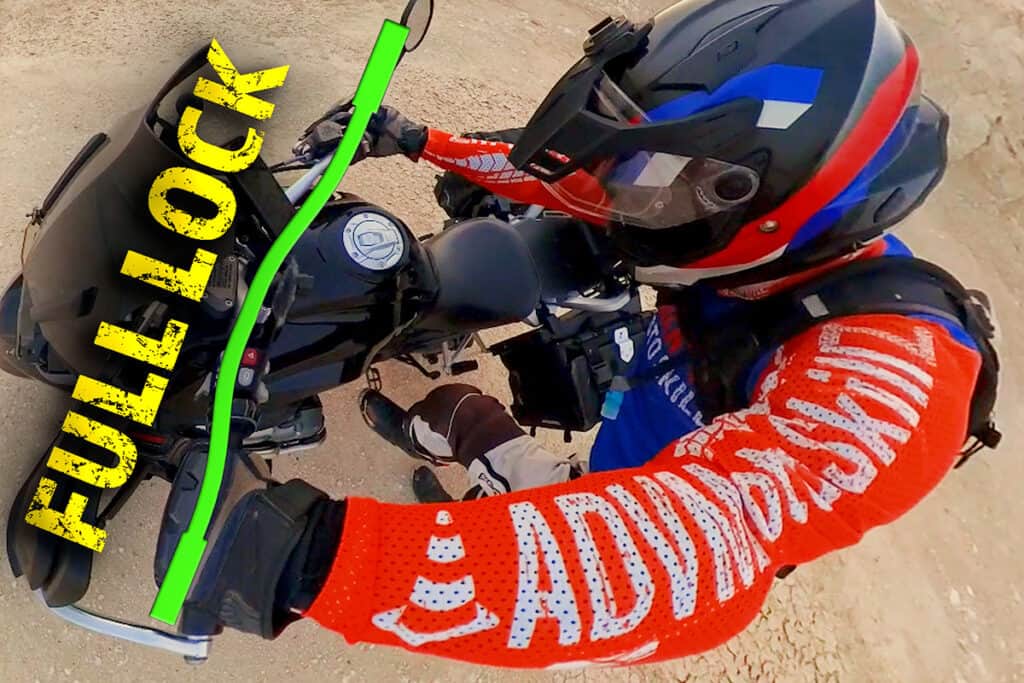 Motorcycle handlebars turned to full lock before mounting