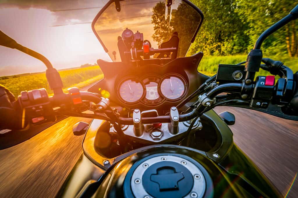 Motorcycle dashboard from the rider’s viewpoint