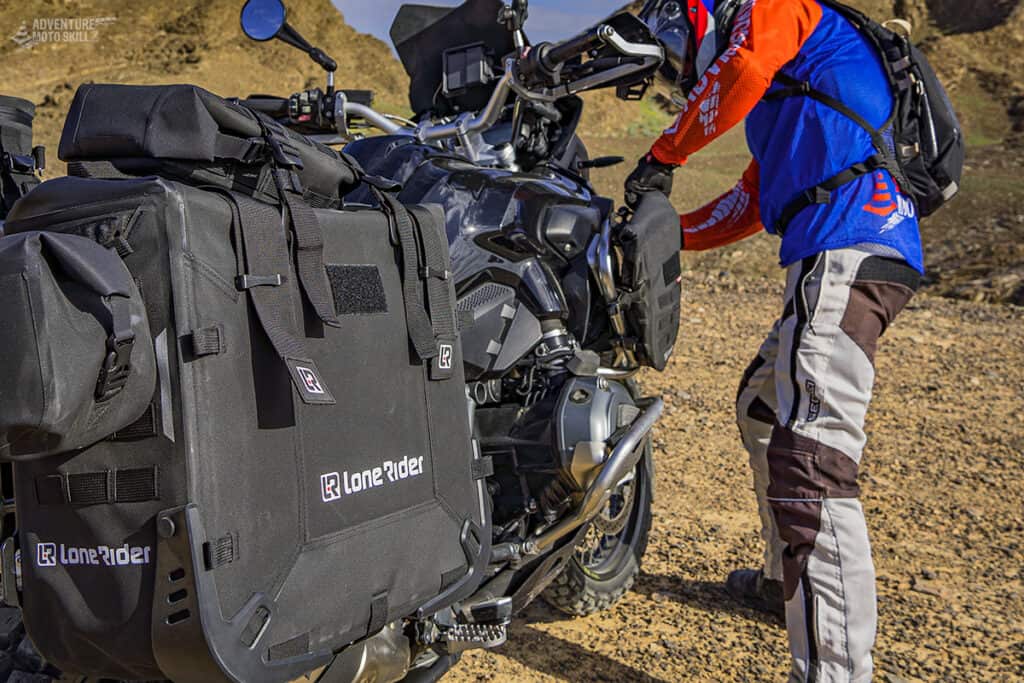 BMW R1200GS packed with Lone Rider luggage