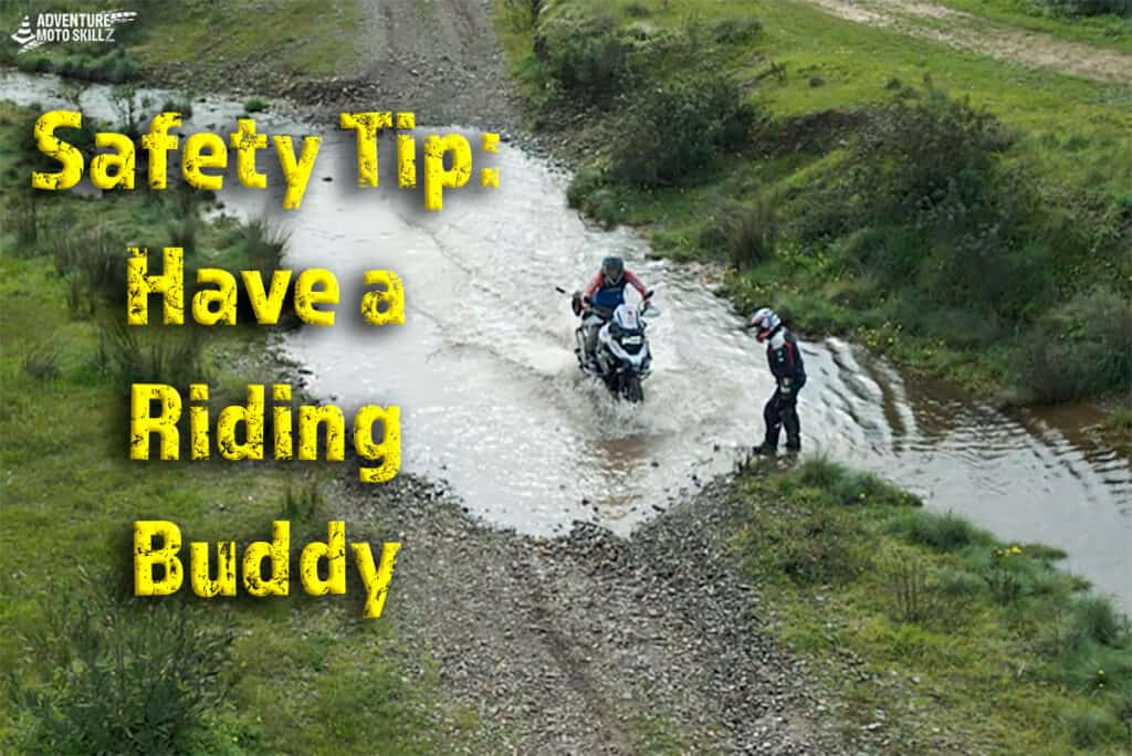 ADV motorcycle riders at a water crossing