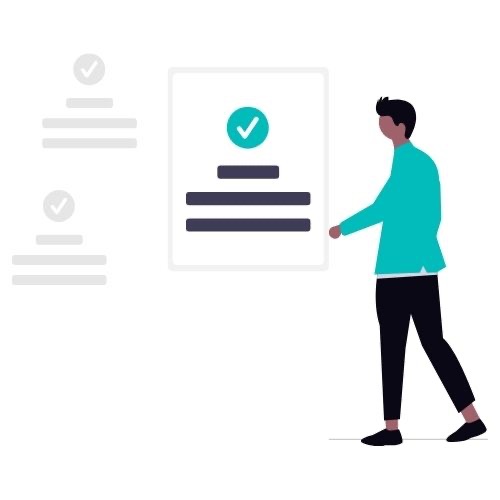 Illustration of man ticking off checklist