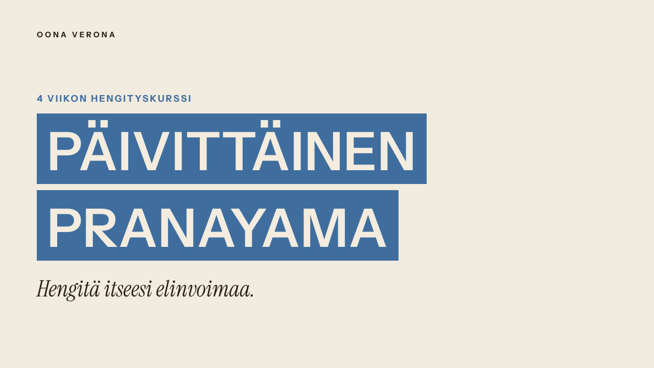 Päivittäinen pranayama – 4 viikkoa