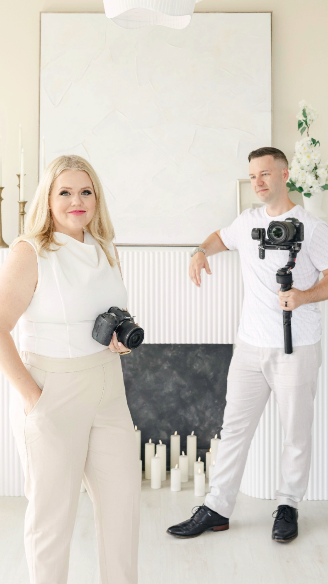Bethany and Luc photographing a wedding