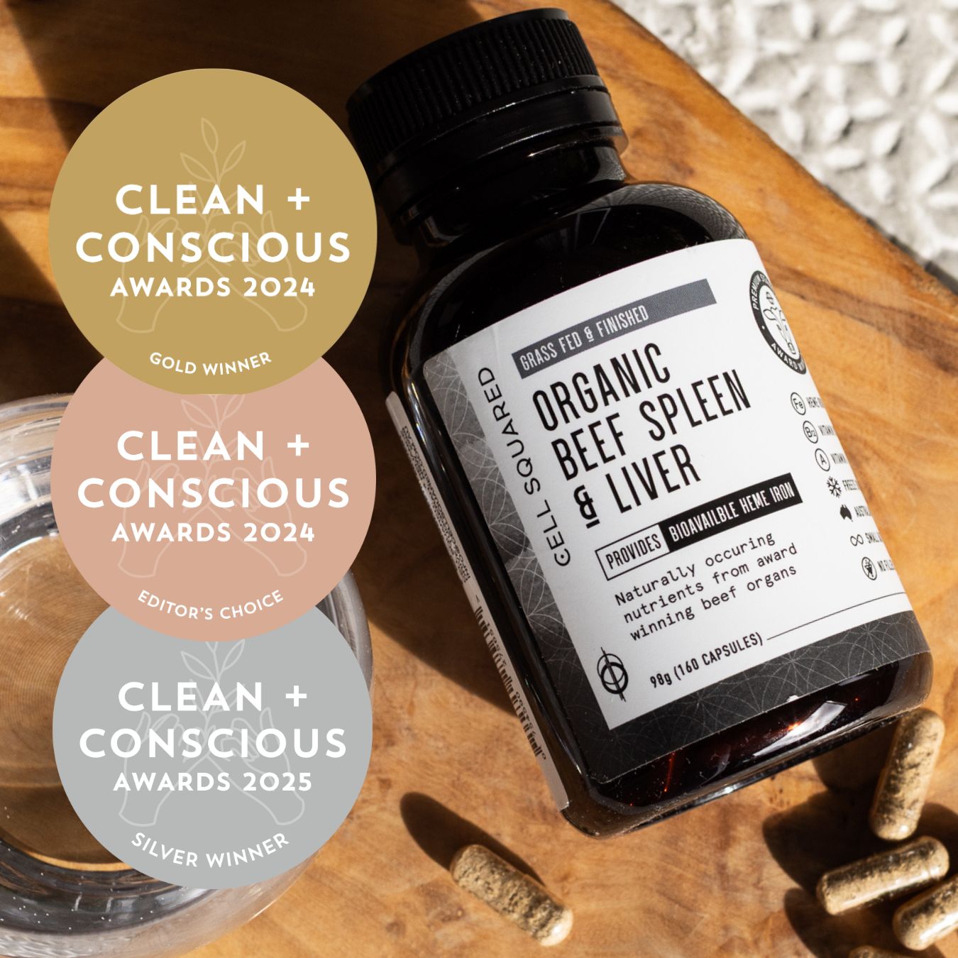 Organic Grass-Fed Beef Liver Capsules by Cell Squared