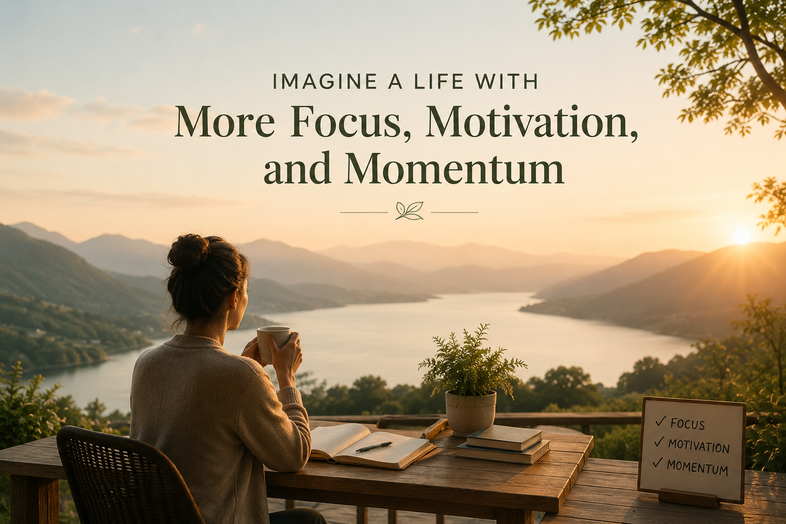 A women look far and calm 