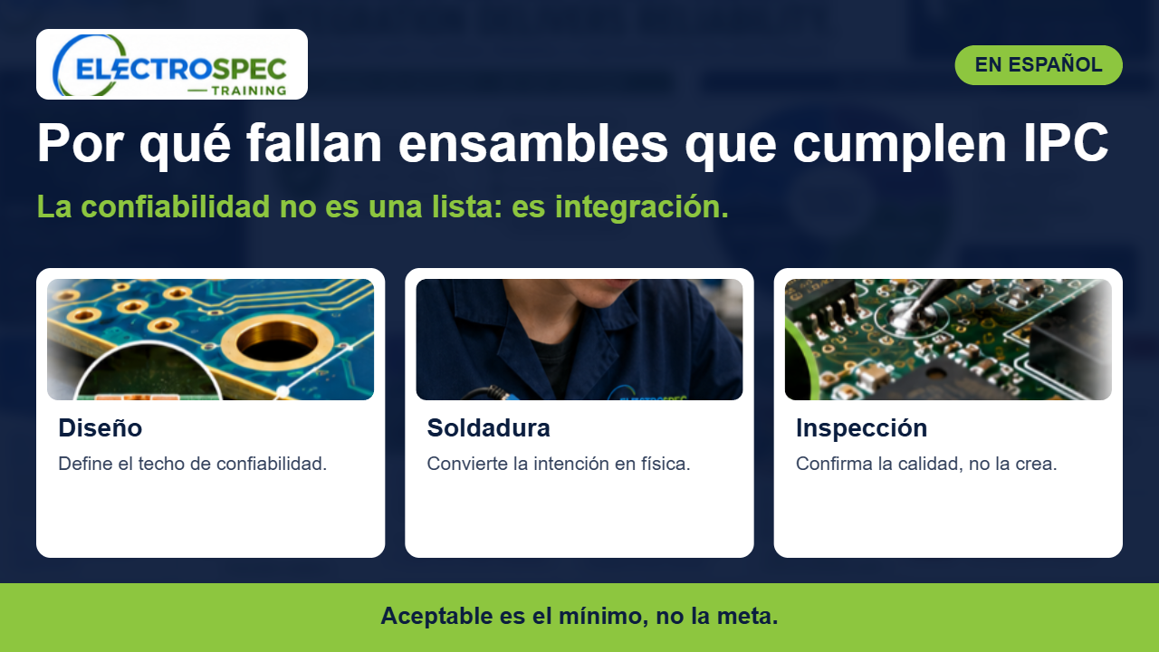 Ensamble electrónico bajo inspección para analizar la causa de una falla en campo