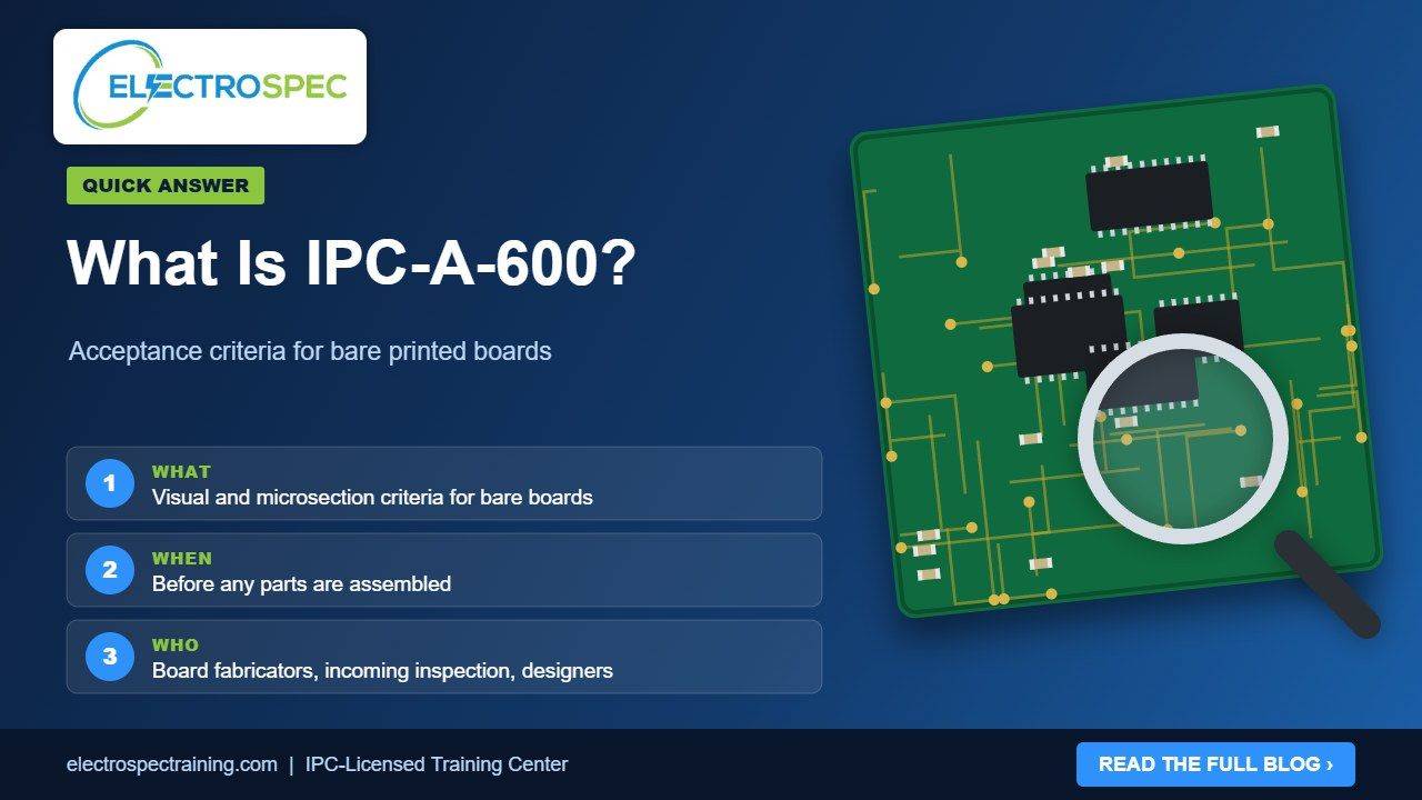 Bare printed circuit board and microsection cross-section inspected to IPC-A-600 acceptability criteria