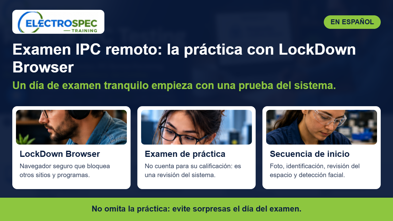 Estudiante con audífonos presentando un examen IPC supervisado de forma remota