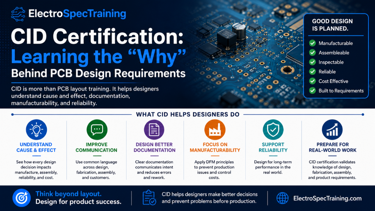 CID certification training helps PCB designers understand fabrication, assembly, documentation, manufacturability, and reliability requirements.