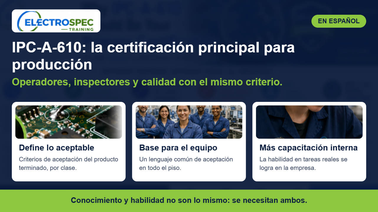 Operadores e inspectores de producción electrónica trabajando en una línea de ensamble