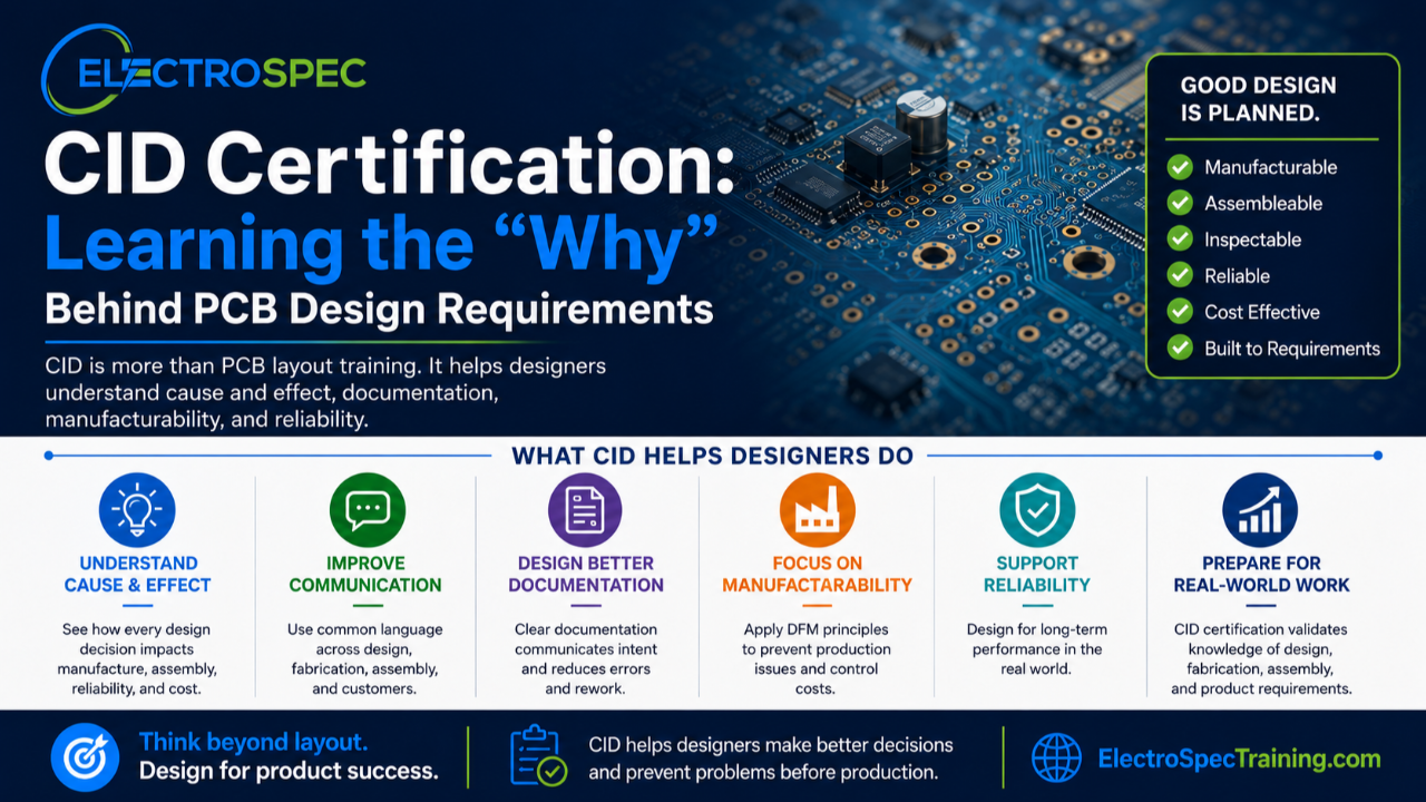 CID certification training helps PCB designers understand fabrication, assembly, documentation, manufacturability, and reliability requirements.
