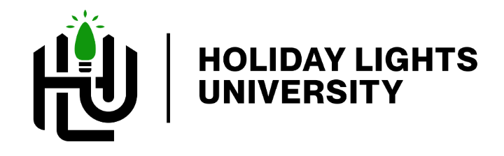 holiday lights university logo