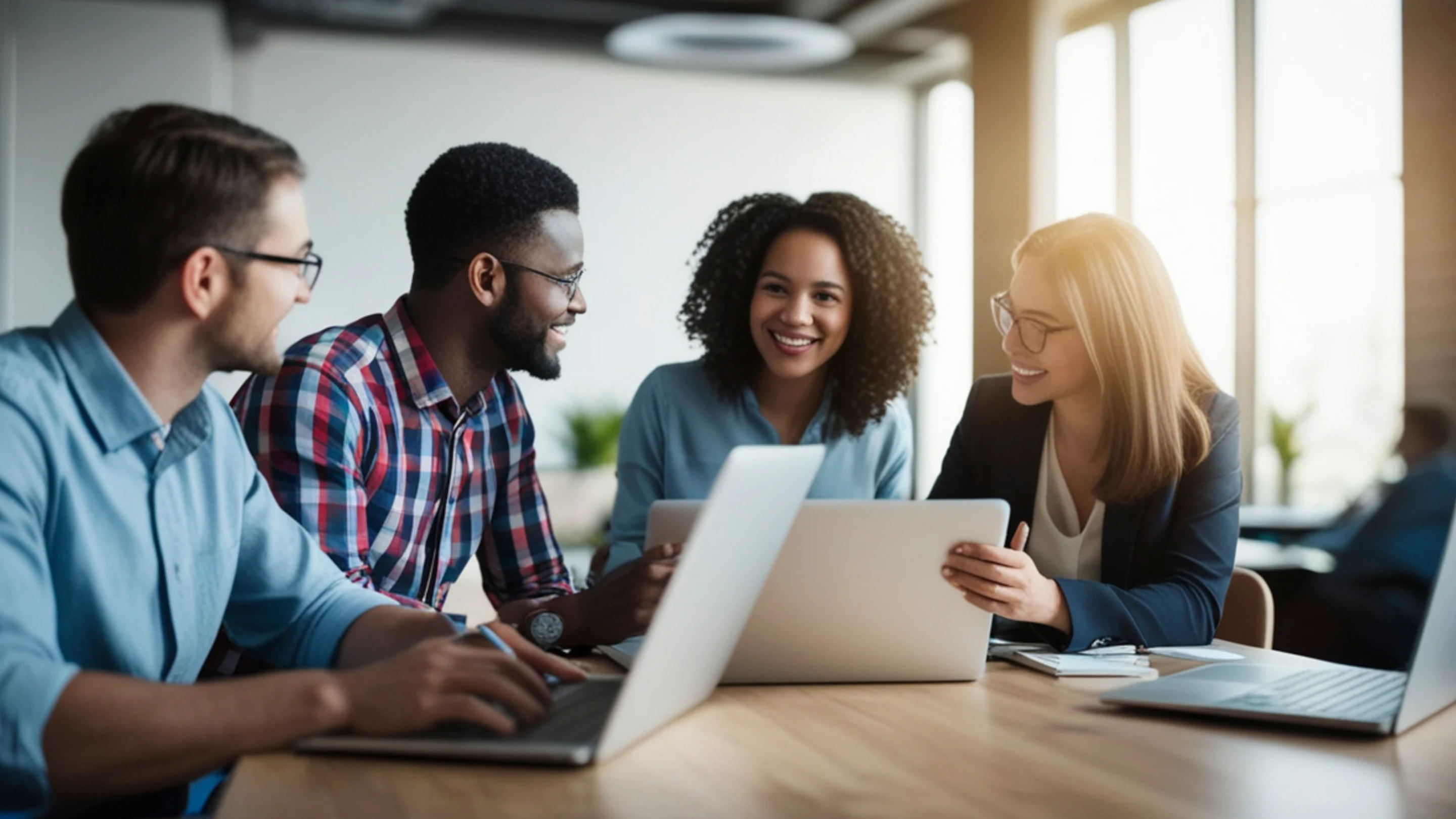 Women learning and working together