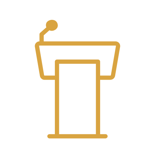 Podium icon symbolizing authority, impact, and thought leadership for entrepreneurs