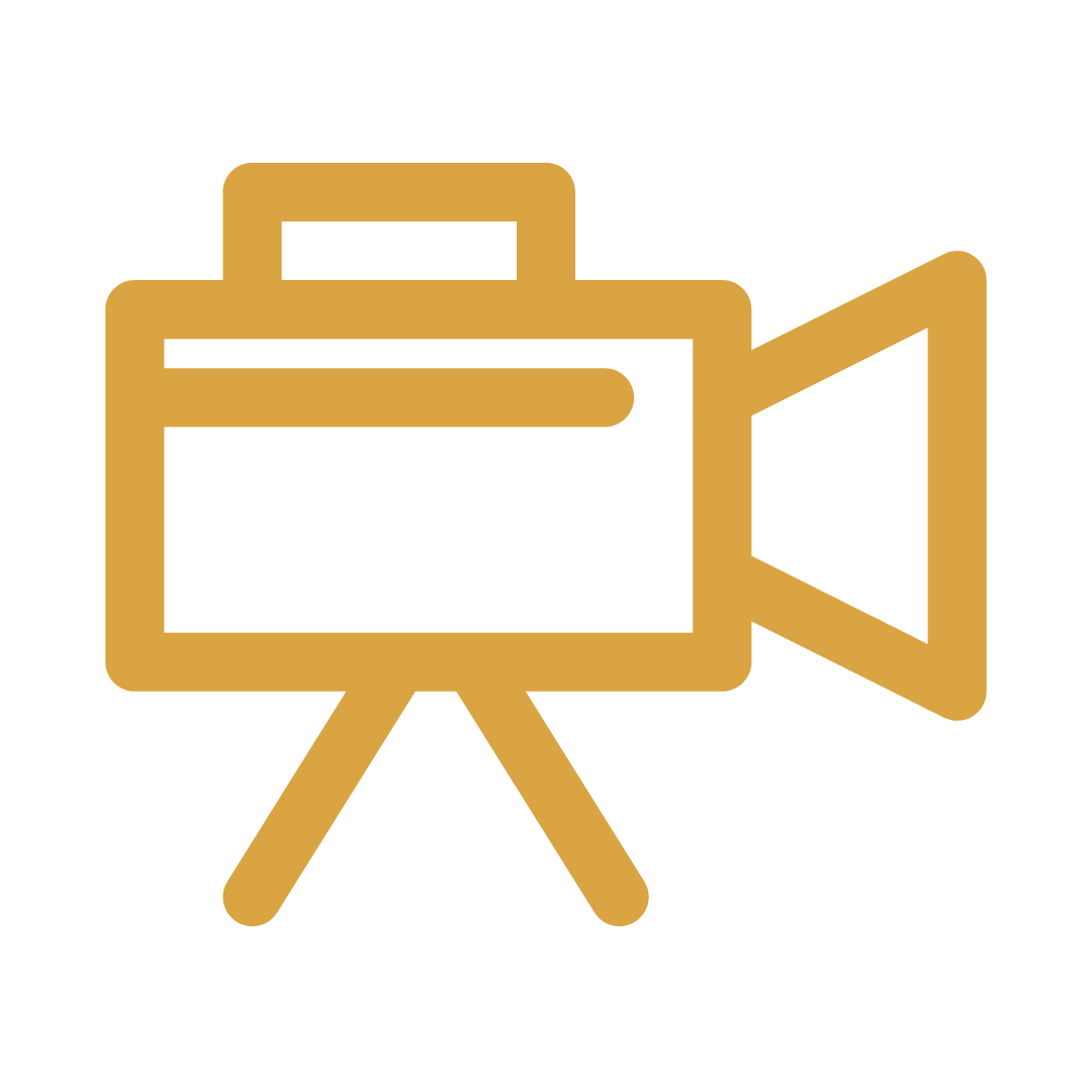 Video camera icon representing evergreen visibility through YouTube videos