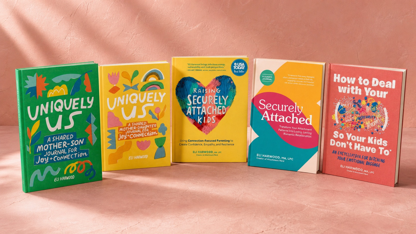 Five Eli Harwood books, including Uniquely Us: Mother & Son