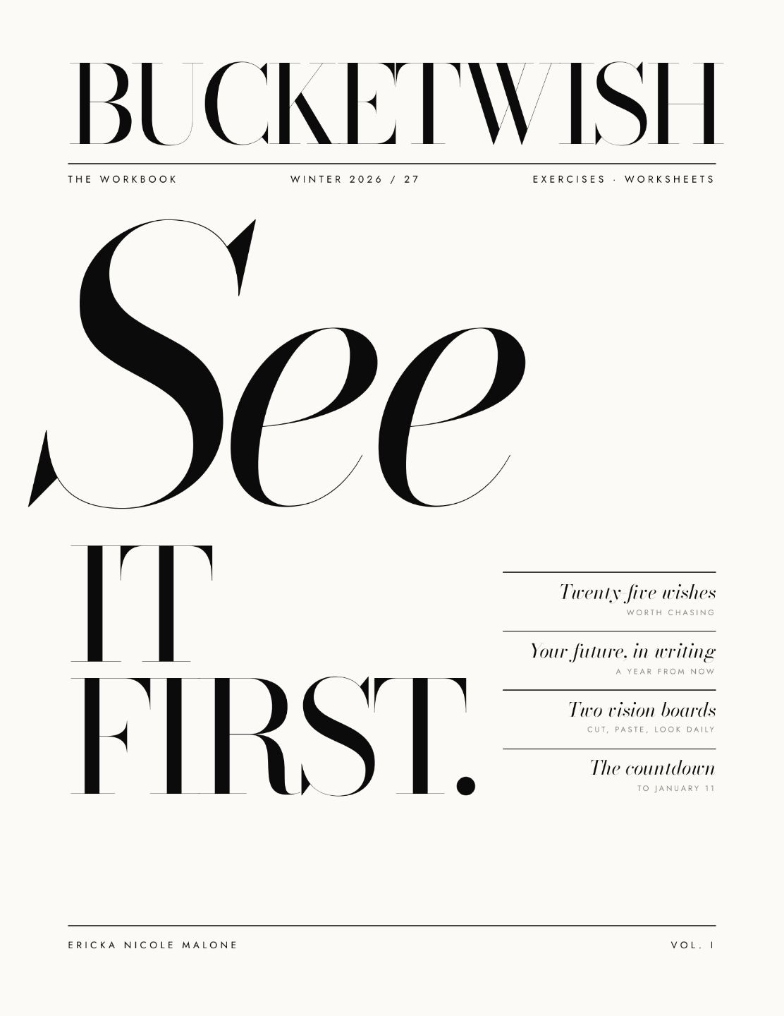 See It First Bucketwish Workbook Cover