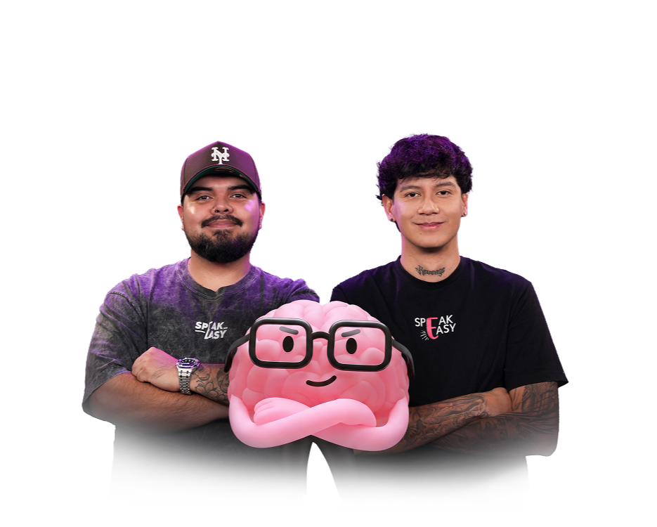 Felipe y Daniel, fundadores de Speak Easy, junto a Spiky
