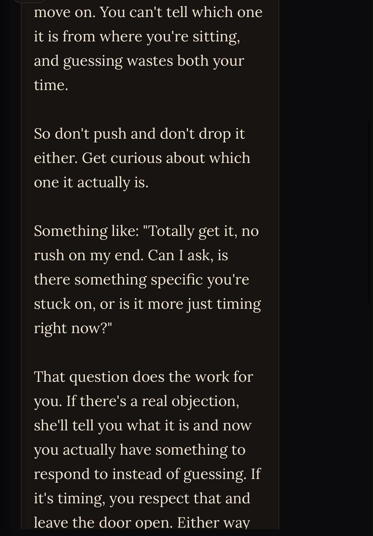 Foundry Brain conversation about closing a DM