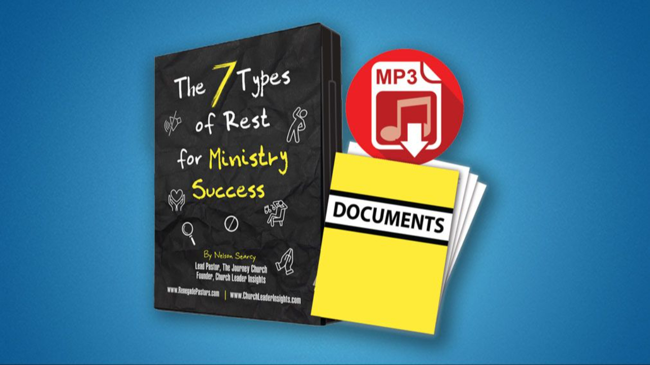 Product image of the 7 Types of Rest with cover image, MP3 icon, and Documents icon
