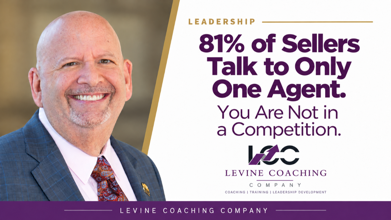 81 percent of sellers contact only one agent before hiring: the listing appointment is an audition of one, not a competition