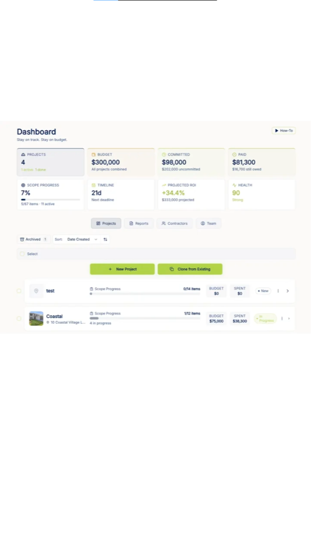 Project Tracker demo preview