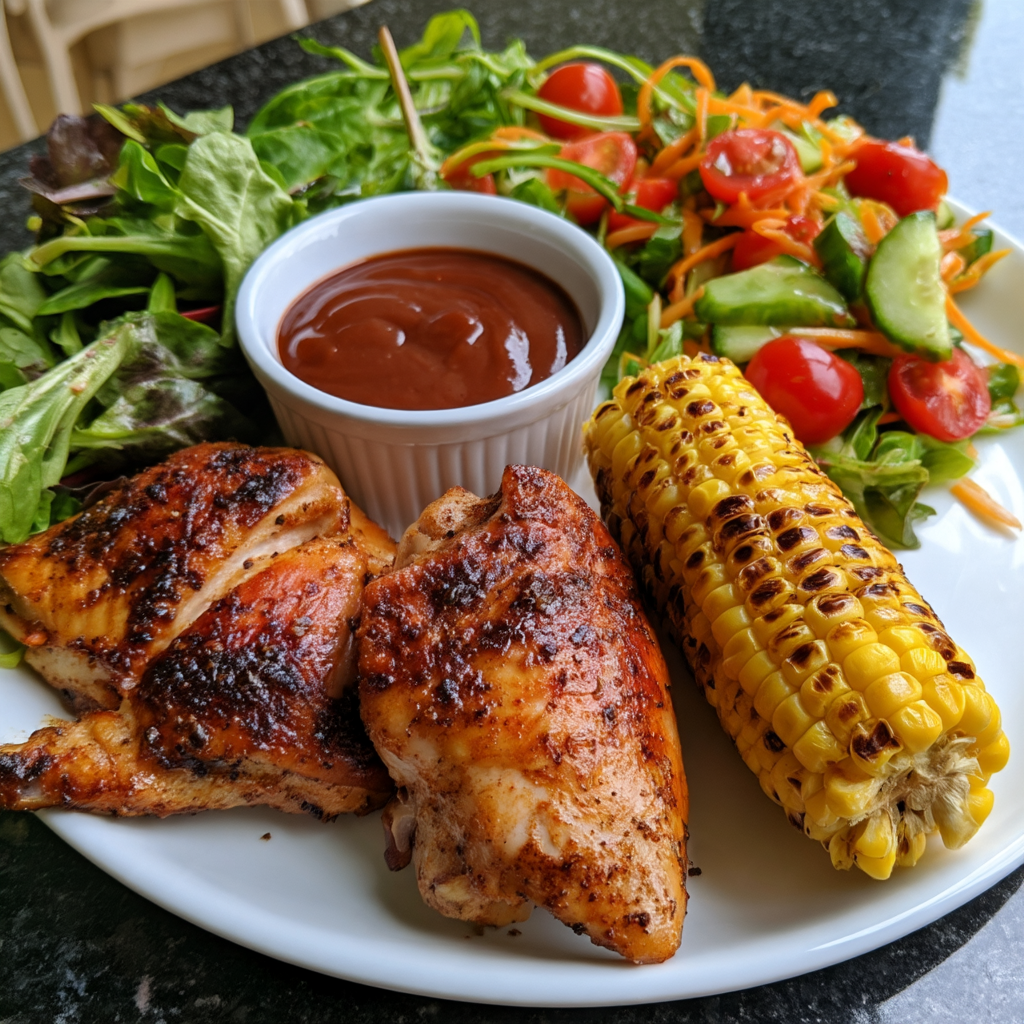 Roasted Chicken, Corn on the Cob & Salad