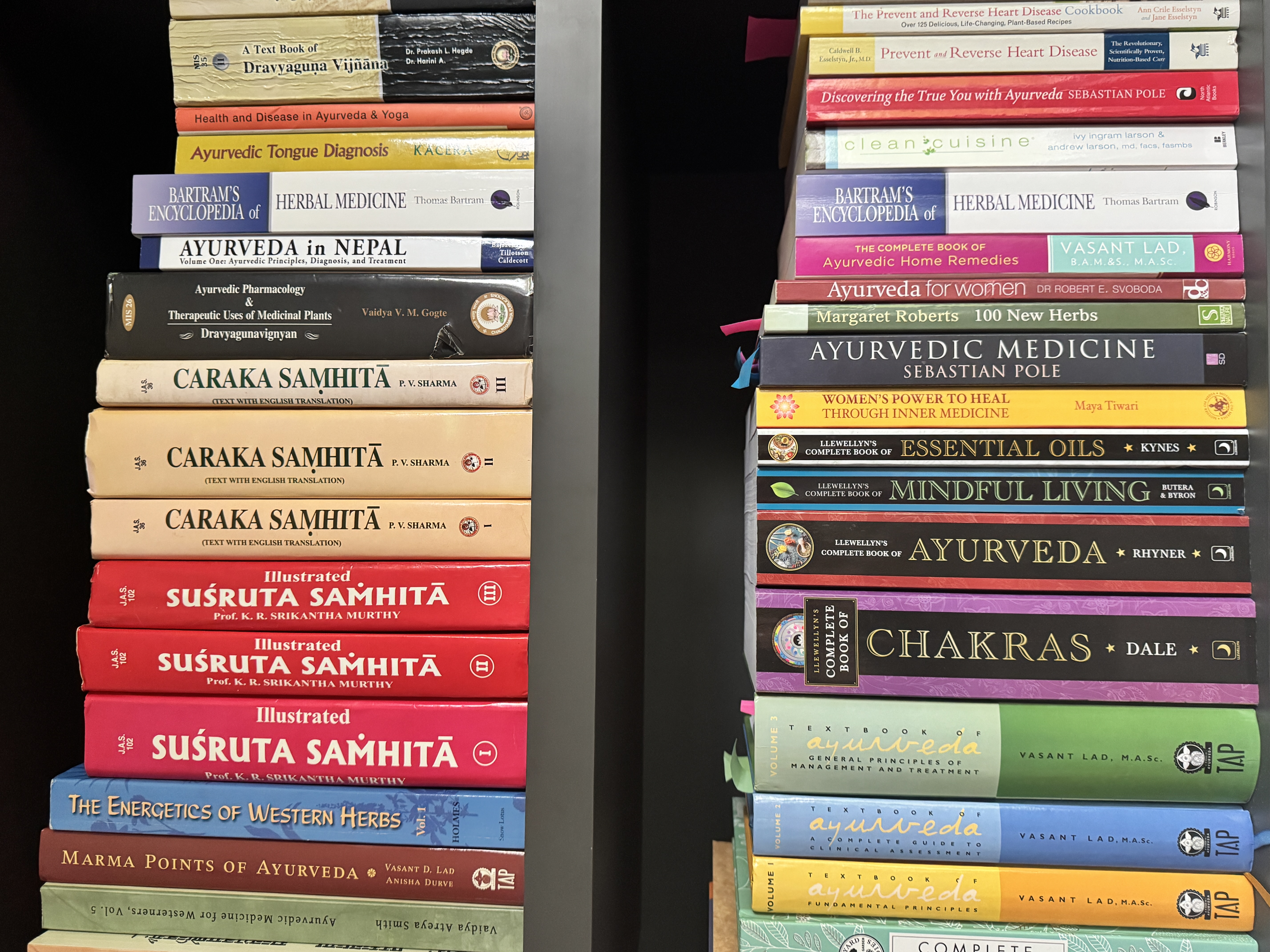 Bookshelf of classical Ayurvedic texts