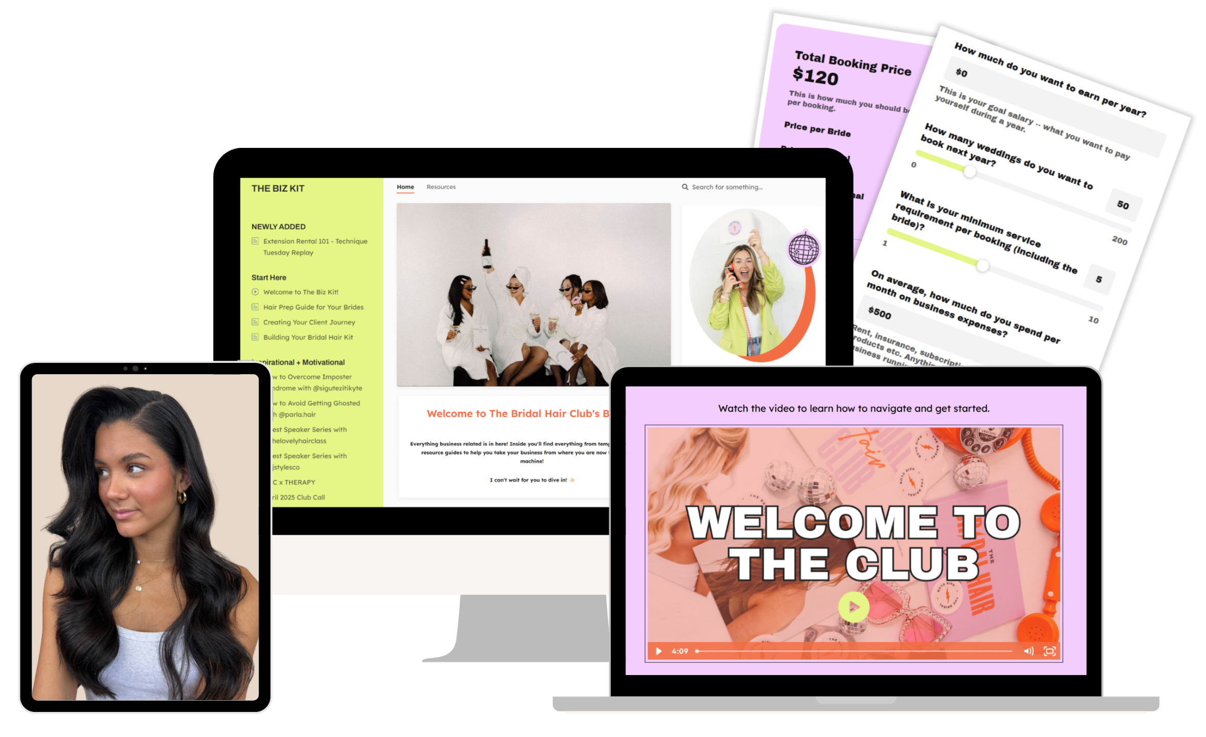 The Bridal Hair Club membership and course resources