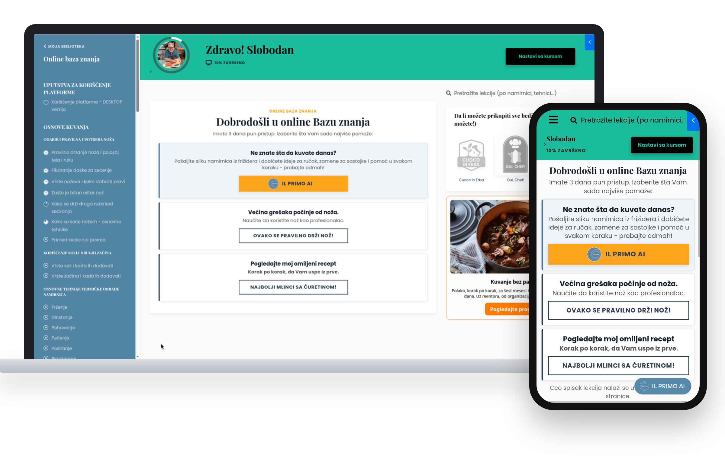 Il Primo online Baza znanja na računaru i telefonu