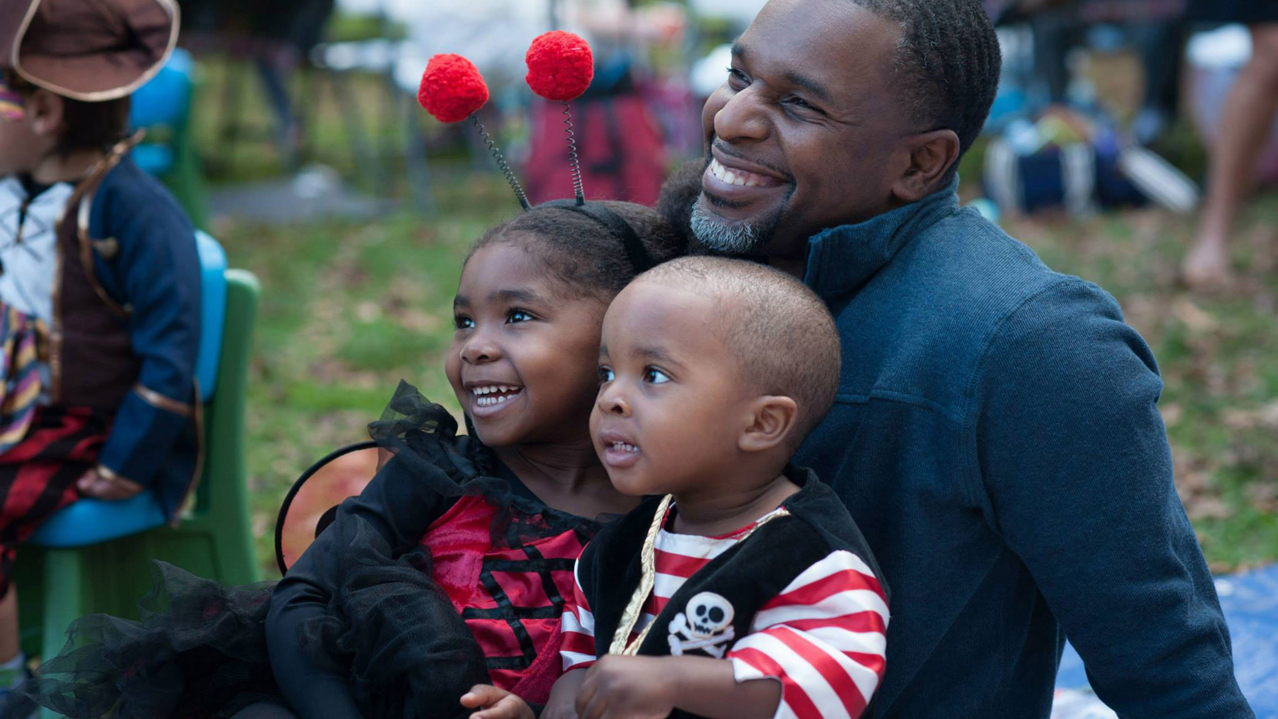 A father with his children