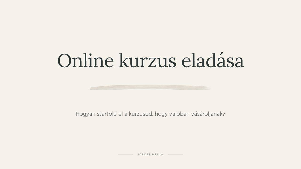 online kurzus eladása