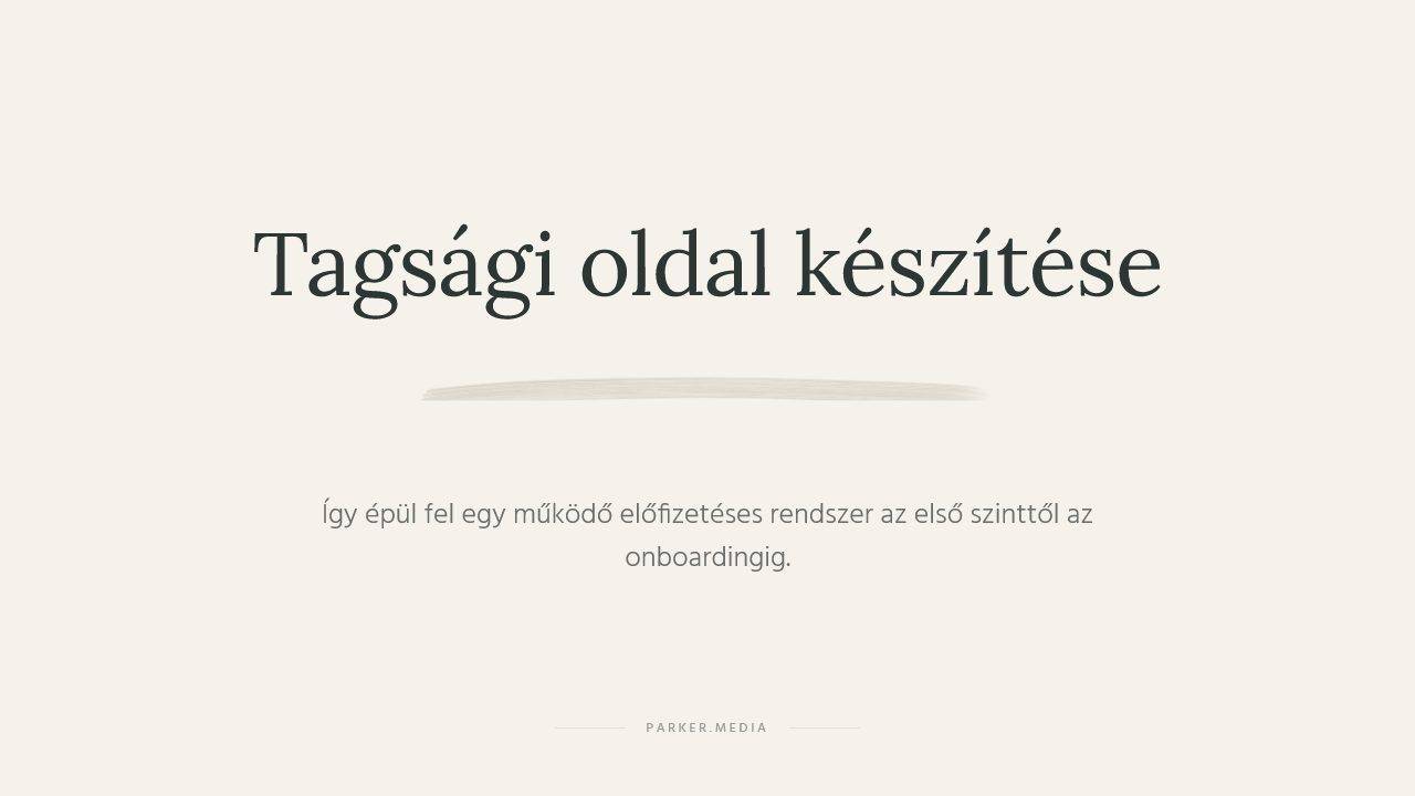 tagsági oldal készítése