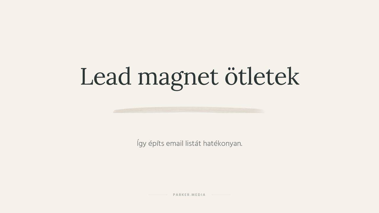 lead magnet ötletek