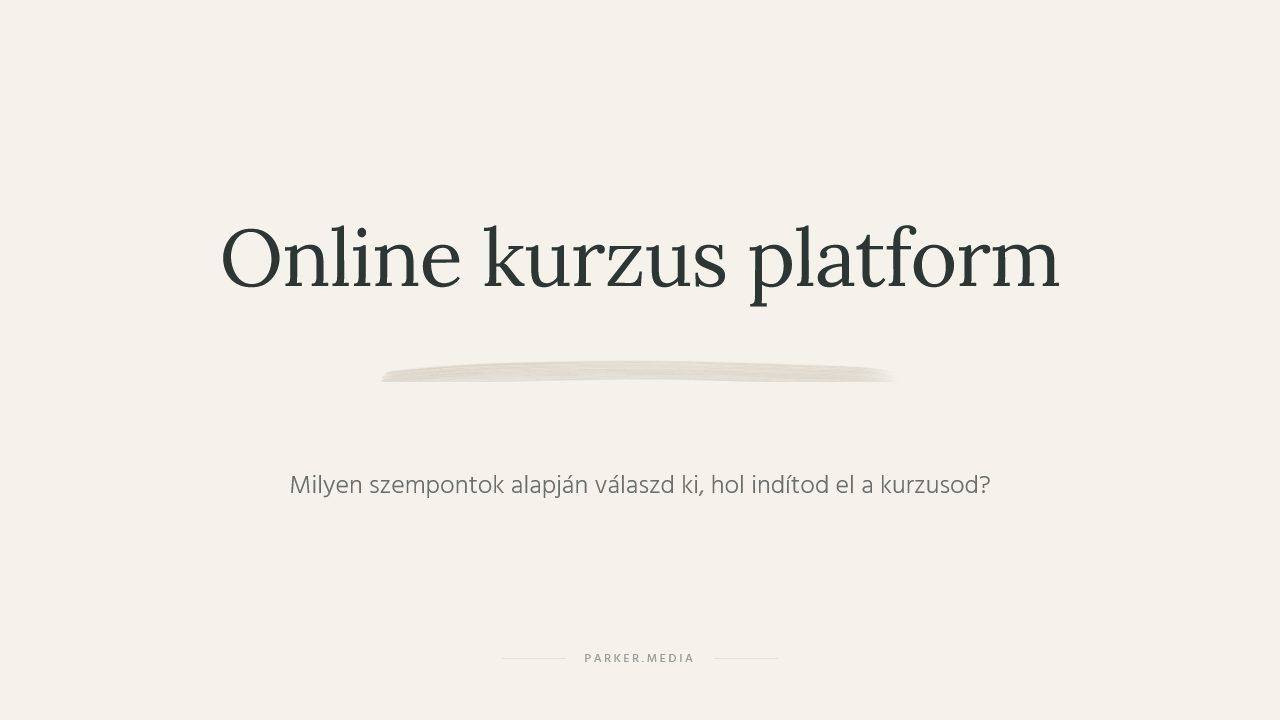 online kurzus platform